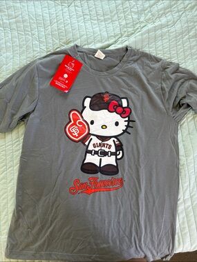 Hello Kitty Gray Kids Tee with Red Accents